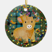Scottish cow Baby first Christmas ornaments  Keramisch Ornament (Voorkant)