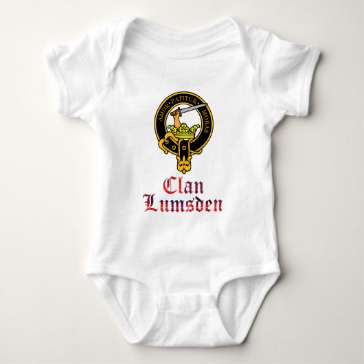 Scottish crest and tartan clan name romper (Voorkant)