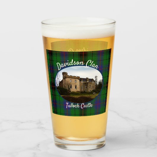 Scottish Davidson Clan Castle Tartan Family Glass Glas (Voorkant gevuld)