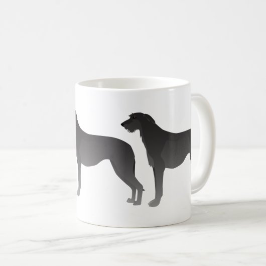 Scottish Deerhound Basic Hondenras Silhouette Koffiemok (Voorkant rechts)