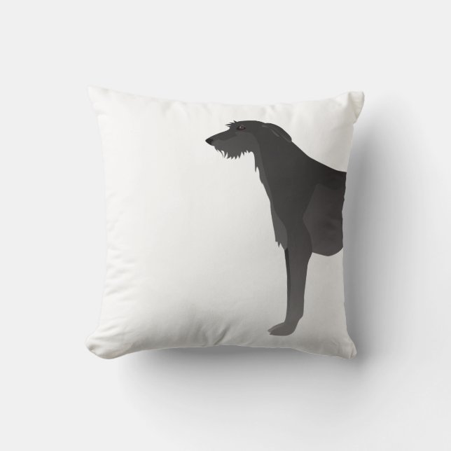 Scottish Deerhound Basic Hondenras Silhouette Kussen (Voorkant)