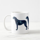 Scottish Deerhound Black Waterverf Silhouette Koffiemok (Links)