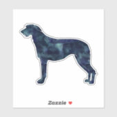 Scottish Deerhound Black Waterverf Silhouette Sticker (Vel)