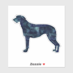 Scottish Deerhound Black Waterverf Silhouette Sticker