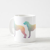 Scottish Deerhound Geometric Pattern Silhouette Koffiemok (Voorkant links)