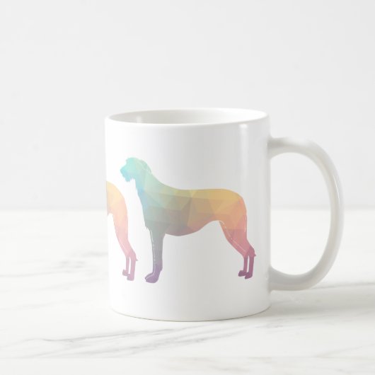 Scottish Deerhound Geometric Pattern Silhouette Koffiemok (Rechts)