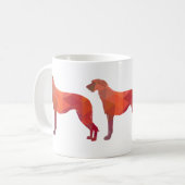 Scottish Deerhound Geometric Pattern Silhouette Koffiemok (Voorkant links)