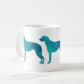 Scottish Deerhound Geometric Pattern Silhouette Koffiemok (Voorkant links)