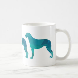 Scottish Deerhound Geometric Pattern Silhouette Koffiemok