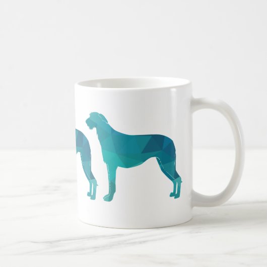 Scottish Deerhound Geometric Pattern Silhouette Koffiemok (Rechts)