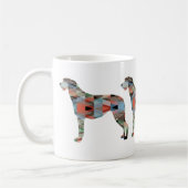 Scottish Deerhound Geometric Pattern Silhouette Koffiemok (Links)