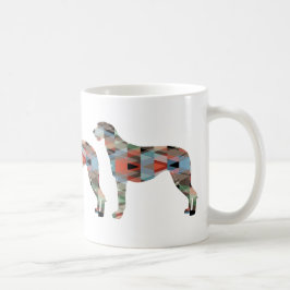 Scottish Deerhound Geometric Pattern Silhouette Koffiemok