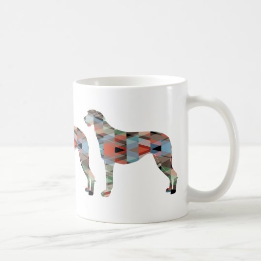 Scottish Deerhound Geometric Pattern Silhouette Koffiemok (Rechts)