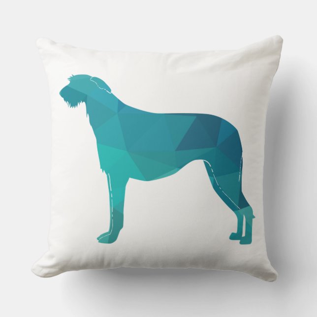 Scottish Deerhound Geometric Pattern Silhouette Kussen (Voorkant)