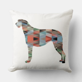 Scottish Deerhound Geometric Pattern Silhouette Kussen