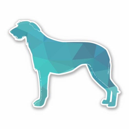 Scottish Deerhound Geometric Pattern Silhouette Sticker (Voorkant)