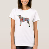Scottish Deerhound Geometric Pattern Silhouette T-shirt (Voorkant)