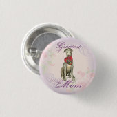 Scottish Deerhound Heart Mam Ronde Button 3,2 Cm (Voorkant /achterkant)