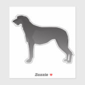 Scottish Deerhound Hondenras Side Uitzicht Silhoue Sticker (Vel)