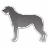 Scottish Deerhound Hondenras Side Uitzicht Silhoue Sticker (Voorkant)