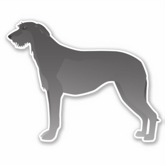 Scottish Deerhound Hondenras Side Uitzicht Silhoue Sticker (Voorkant)