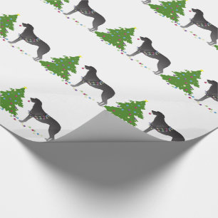 Scottish Deerhound-kerstontwerp Cadeaupapier