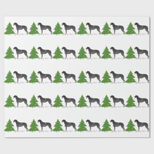 Scottish Deerhound-kerstontwerp Cadeaupapier (Vlak)