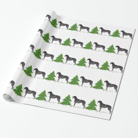 Scottish Deerhound-kerstontwerp Cadeaupapier (Uitgerold)