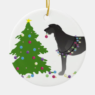 Scottish Deerhound-kerstontwerp Keramisch Ornament
