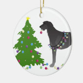 Scottish Deerhound-kerstontwerp Keramisch Ornament (Links)