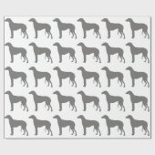 scottish deerhound kleurensilhouet cadeaupapier (Vlak)