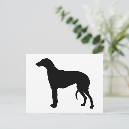 scottish deerhound silhouette briefkaart (Staand voorkant)