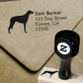 Scottish Deerhound Silhouette Retouradres Rubberstempel