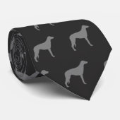 Scottish Deerhound Silhouettes Dogs Pattern Gray Stropdas (Opgerold)