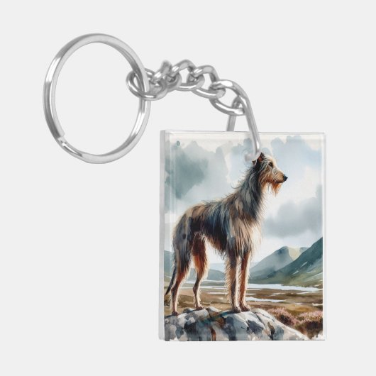 Scottish Deerhound Sleutelhanger (Voorkant Links)