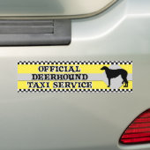 Scottish Deerhound Taxi Service Bumpersticker (Op auto)