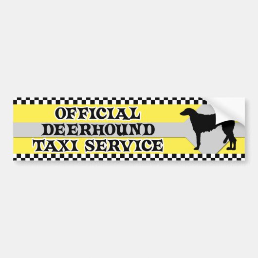Scottish Deerhound Taxi Service Bumpersticker (Voorkant)
