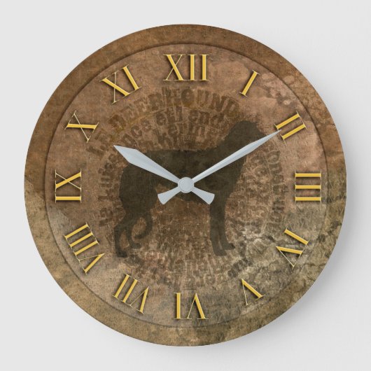 Scottish deerhound-uurwerk grote klok (Voorkant)