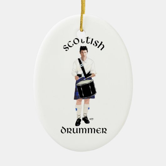 Scottish Drummer - Blue Kilt Keramisch Ornament (Voorkant)