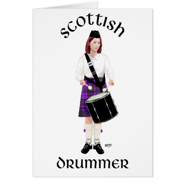 Scottish Drummer - Paarse Kilt (Voorkant)