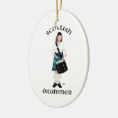 Scottish Drummer - Turquoise Keramisch Ornament (Links)