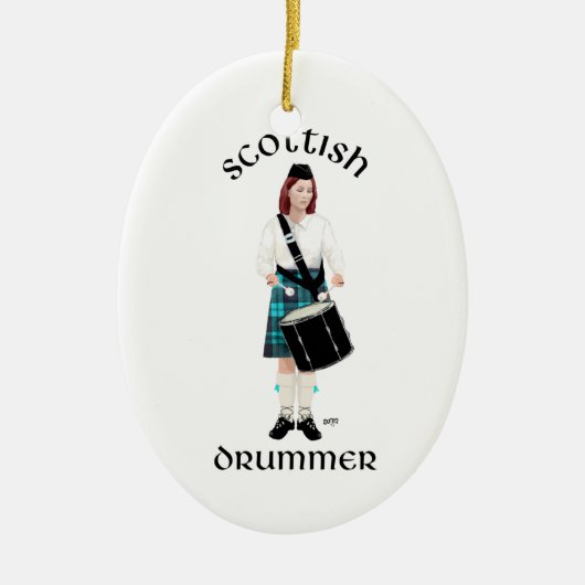 Scottish Drummer - Turquoise Keramisch Ornament (Voorkant)