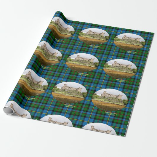 Scottish Dunvegan Castle & MacLeod Clan Tartan Cadeaupapier (Uitgerold)