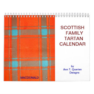  SCOTTISH FAMILIE TARTAN CALANDAR KALENDER