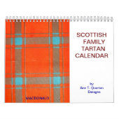  SCOTTISH FAMILIE TARTAN CALANDAR KALENDER (Hoes)