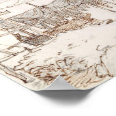 Scottish Fishing Village Abstract Art Sketch Poster (Hoek)