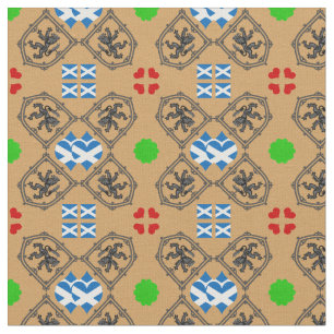 Scottish Flag & Lion Hearts, Scotland mode GLD Stof