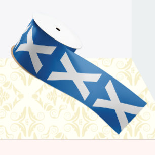 Scottish Flag Patriotic Ribbon, Schotland Grosgrain Lint