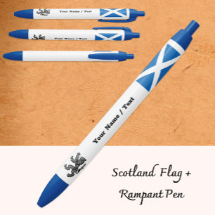 Scottish Flag Pen, Rampant, Schotland / Promotiona Zwarte Inkt Pen