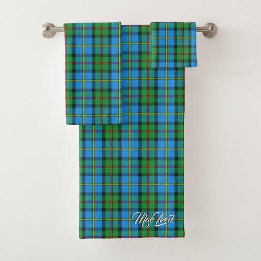 Scottish Flair Clan MacLeod of Harris Tartan Pset Bad Handdoek (Insitu)